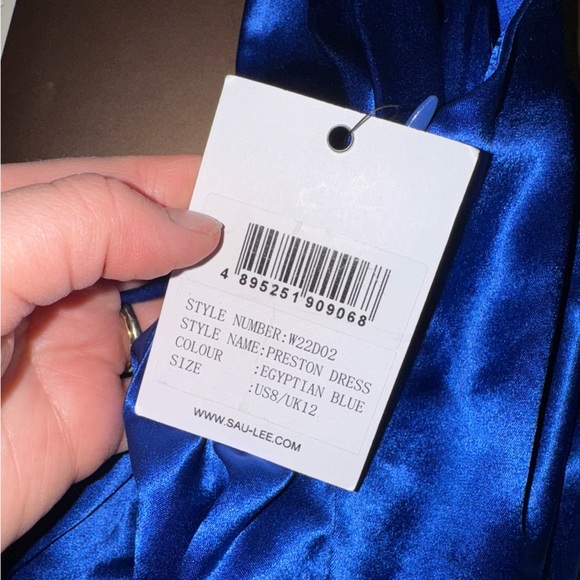 New | Sau Lee Preston Dress in Egyptian Blue 8 see notes - Picture 6 of 11